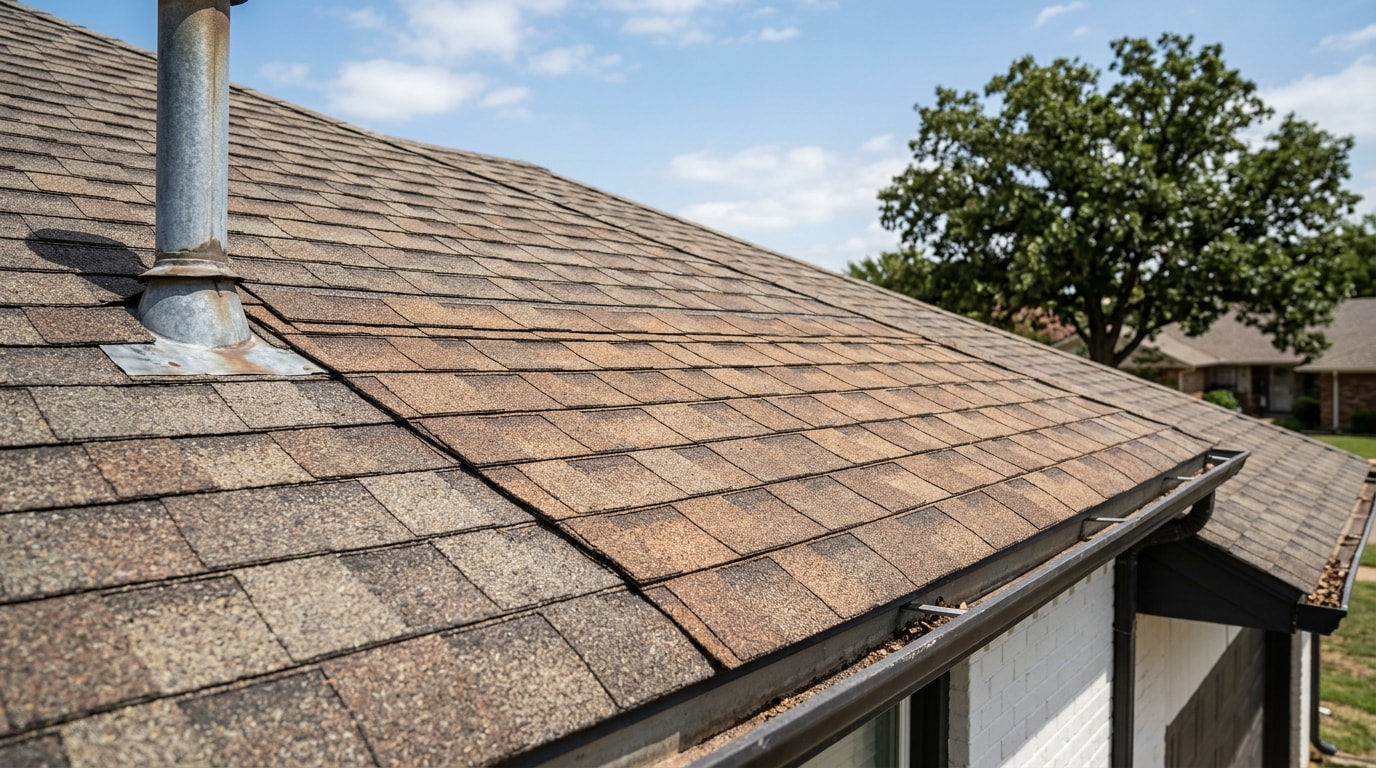 Finished asphalt shingle roof repair on an Owasso, OK home Finished asphalt shingle roof repair on an Owasso, OK home