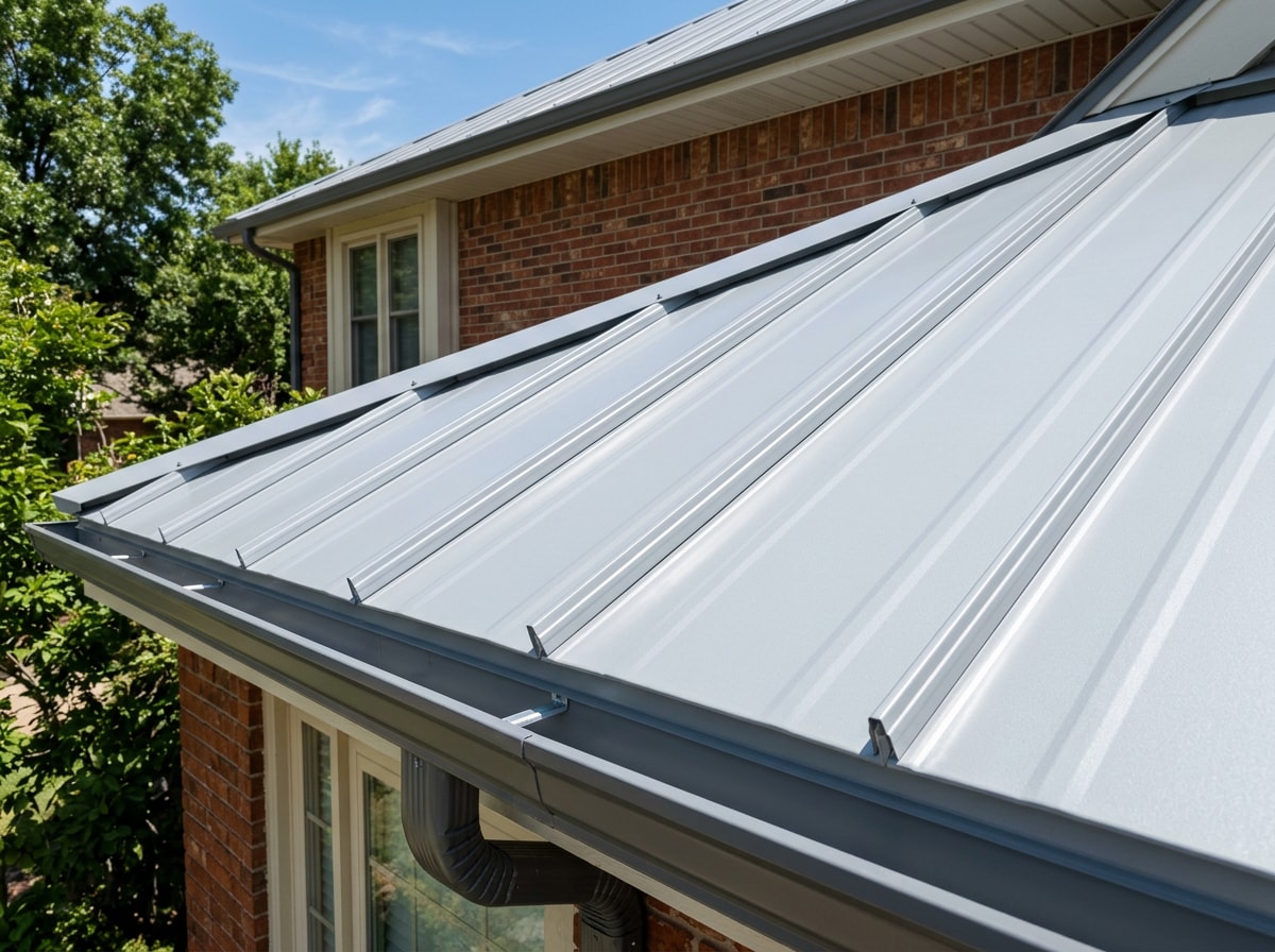 Standing seam metal roof installed on a Jenks, OK home for energy-efficient roofing