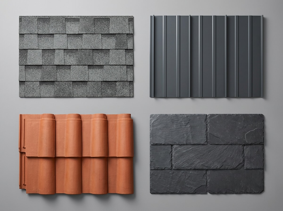 Comparison chart graphic showing roofing material lifespan, cost, and storm performance side by side